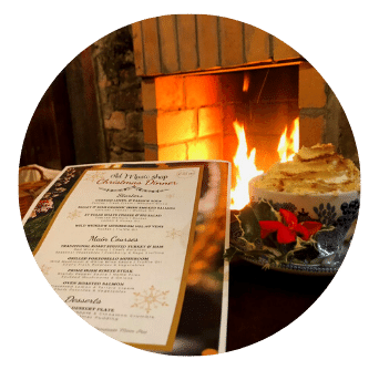 Menu, Festive Hot Chocolate and open fire