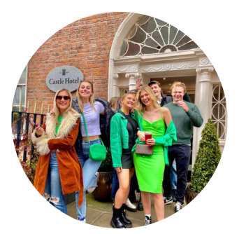 Georgian Period features and long gold mirror in foyer of Castle Hotel Dublin