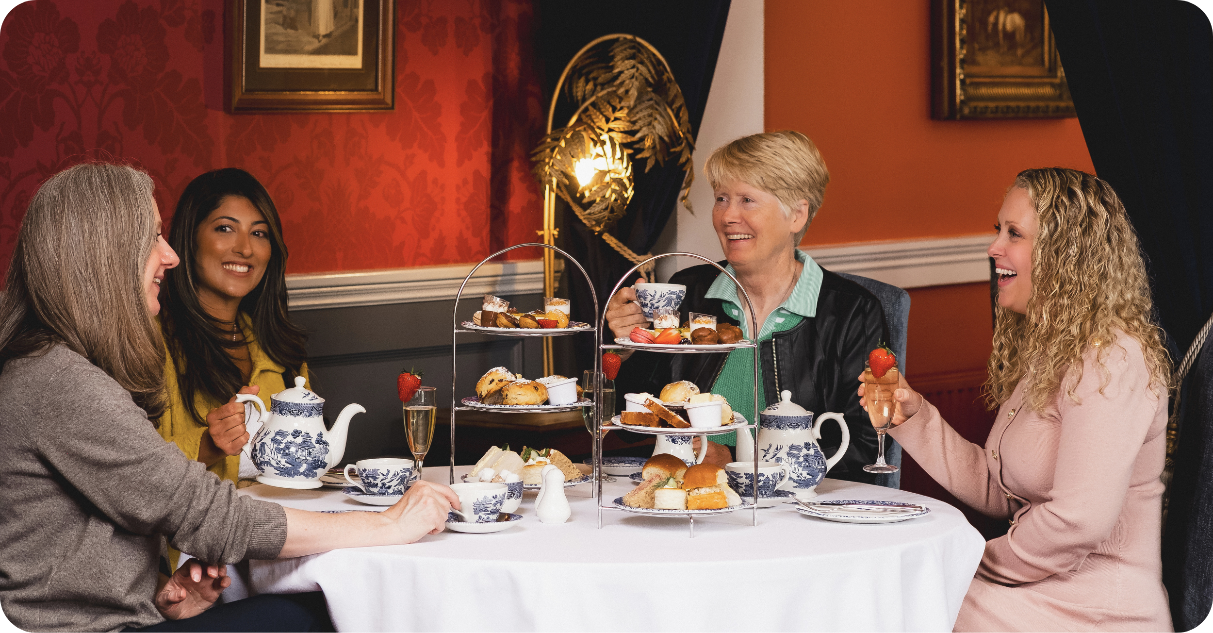 Ladies having Afternoon tea in Old Music Shop restaurant in Dublin