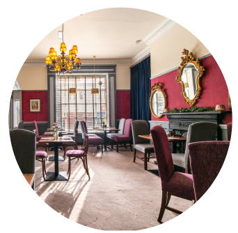 Our Spacious Restaurant has several Georgian Spaces to enjoy