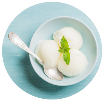 Champagne Sorbet served with Mint at Old Music Shop Restaurant Dublin Ireland