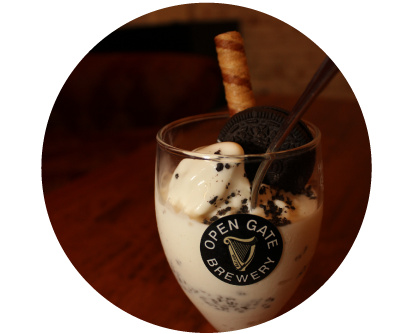 Oreo Sundae with Chocolate Sauce at Thanksgiving 2020 Dinner in Dublin Ireland at Old Music Shop Restaurant Castle Hotel